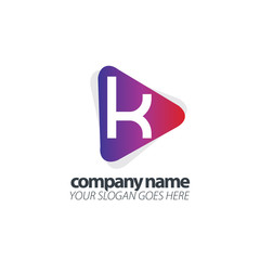 Initial Letter Rounded Triangle Design Logo Template