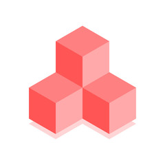 Fototapeta premium Streszczenie ikona sześciennych. Izometryczna ilustracja do projektowania okładek w płaskim stylu 3D. Geometryczne logo wektor.