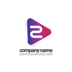 Initial Letter Rounded Triangle Design Logo Template