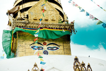Swayambhunath stupa Eye Buddha Kathmandu