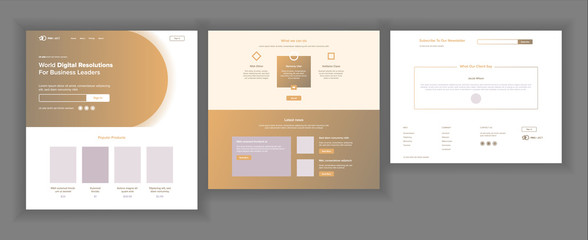 Website Design Template Vector. Business Interface. Landing Web Page. Professional Team. Monitoring And Optimization. Popular Ptroducts. Conference Course. Illustration
