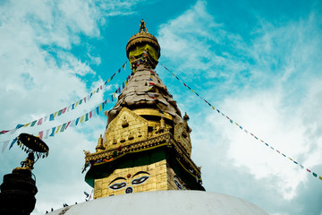 Swayambhunath stupa Eye Buddha Kathmandu