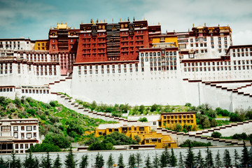 Fototapeta premium Potala Palace Time Lapse. Dalai lama place. Lhasa, Tibet