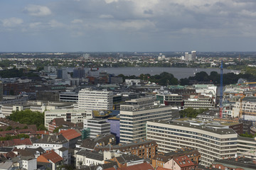 Obraz premium Aerial view of Hamburg city