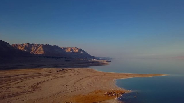 flyover of the dead sea in Israel