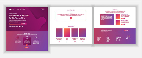 Website Template Vector. Page Business Background. Landing Web Page. Web Design And Development. Cash Contract. Money Planning. Mining Money. Illustration