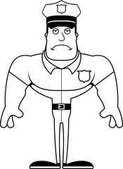 Cartoon Sad Police Officer