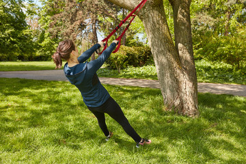 Woman making sling training