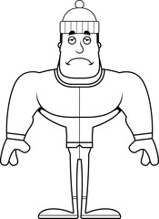 Cartoon Sad Winter Man