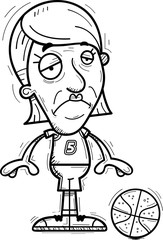 Sad Cartoon Senior Basketball Player