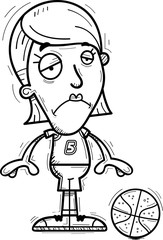 Sad Cartoon Basketball Player