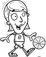 Cartoon Basketball Player Walking