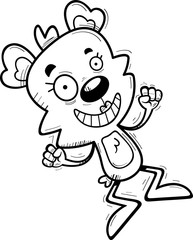 Cartoon Female Bear Jumping