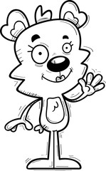 Cartoon Female Bear Waving