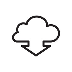 Download icon, arrows icon. Outline bold, thick line style, 4px strokes rounder edges