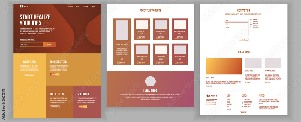 Wall mural main web page design vector. website business style. landing template. abstract project cover. idea 