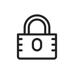 Padlock icon, security icon. Outline bold, thick line style, 4px strokes rounder edges