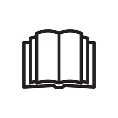 Book icon, education icon. Outline bold, thick line style, 4px strokes rounder edges