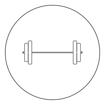 Barbell  icon black color in circle