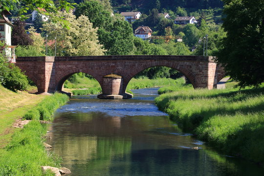 br&uuml;cke &uuml;ber die nagold in hirsau bei calw im schwarzwald