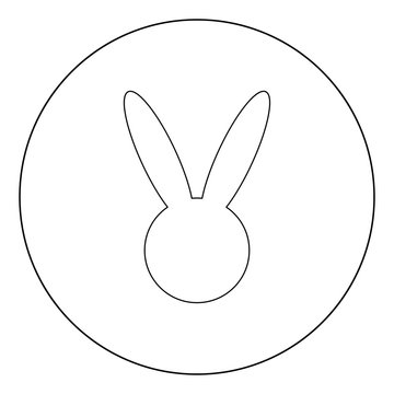 recommend clip art: Hare or rabbit head  icon black color in circle