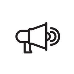 Speaker icon, technology icon. Outline bold, thick line style, 4px strokes rounder edges