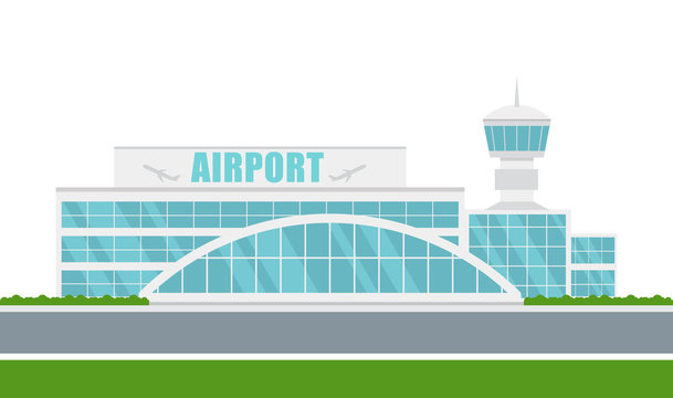 cartoon airport terminal