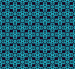 Seamless pattern. Ornament of lines and curls. Linear abstract background.