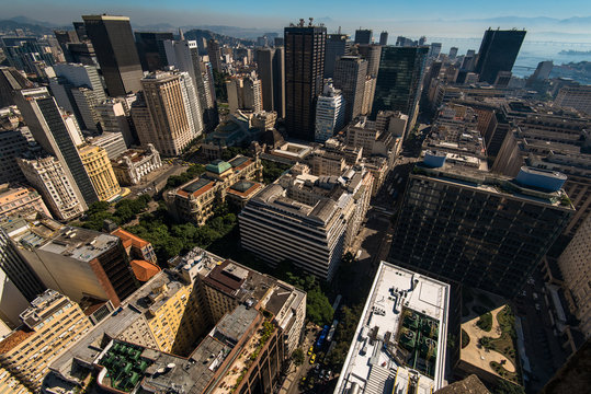 Aerial View of Rio de Janeiro Downtown Buildings