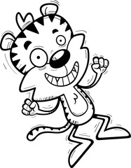 Cartoon Male Tiger Jumping