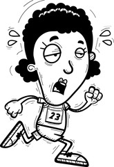 Exhausted Cartoon Black Track Athlete