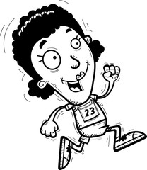 Cartoon Black Track Athlete Running