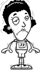 Sad Cartoon Black Track Athlete