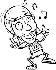 Cartoon Senior Track Athlete Dancing