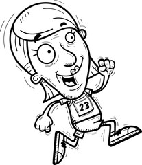 Cartoon Senior Track Athlete Running