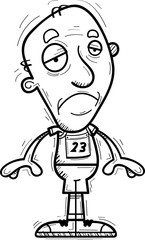 Sad Cartoon Senior Track Athlete
