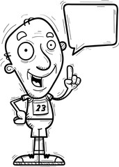 Cartoon Senior Track Athlete Talking