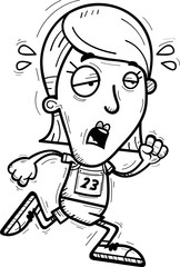 Exhausted Cartoon Track Athlete