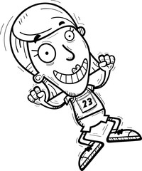 Cartoon Track Athlete Jumping