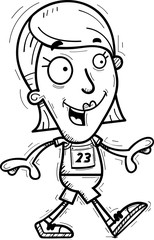 Cartoon Track Athlete Walking