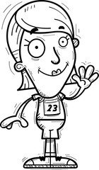 Cartoon Track Athlete Waving