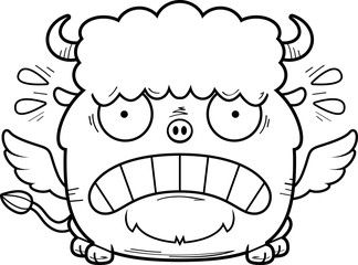 Scared Cartoon Buffalo Wings