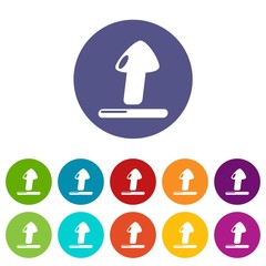 Upload icons color set vector for any web design on white background