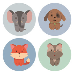 Set of cartoon animals