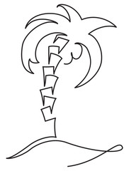 Palm tree one line