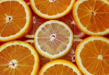 orange and lemon slices