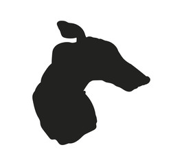 dog portrait silhouette, vector
