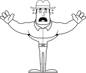 Cartoon Scared Cowboy