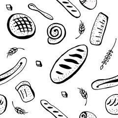 Bakery doodle pattern.
