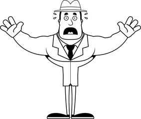 Cartoon Scared Detective